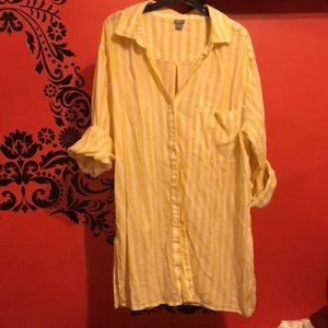 Aerie oversized long sleeve striped shirt